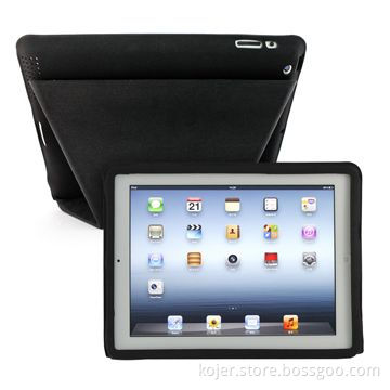 Innovative Folding Leather Case for New iPad, Full Access to All Functional Ports